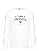 Th Logo Tee L/S Tops T-shirts Long-sleeved T-Skjorte White Tommy Hilfiger