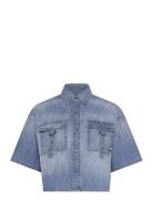 Relaxed Utility Shirt S\S Wmn Tops Shirts Short-sleeved Blue G-Star RAW