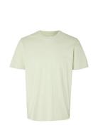 Slhaspen Print Ss O-Neck Tee Noos Tops T-Kortærmet Skjorte Green Selected Homme