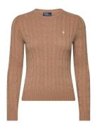 Cable-Knit Cotton Crewneck Sweater Tops Knitwear Jumpers Brown Polo Ralph Lauren