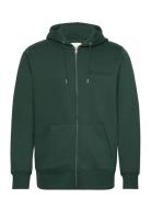 Embossed Full Zip Hoodie Tops Sweatshirts & Hoodies Hoodies Green GANT