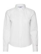 Org Co Poplin Regular Shirt Ls Tops Shirts Long-sleeved White Tommy Hilfiger