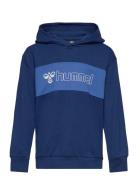 Hmlatlas Hoodie Sport Sweatshirts & Hoodies Hoodies Blue Hummel