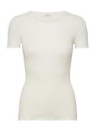 Rwbernadine Ss Regular O-Neck T-Shi Tops T-shirts & Tops Short-sleeved Cream Rosemunde