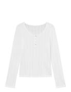 Sophie Button Sweater Tops T-shirts & Tops Long-sleeved White Once Untold