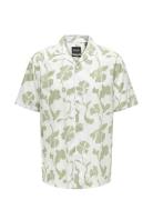 Onsdash Life Reg Visc Aop Ss Shirt Noos Tops Shirts Short-sleeved Green ONLY & SONS