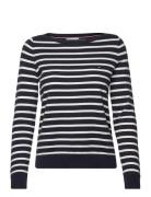 Co Jersey Stitch Ls Boat-Nk Swt Tops Knitwear Jumpers Black Tommy Hilfiger