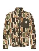 Trevor Fleece Jacket Aop Tops Sweatshirts & Hoodies Fleeces & Midlayers Khaki Green Fat Moose