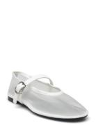 Mesh Ballet Flats With Strap And Buckle Ballerinasko Ballerinaer White Mango