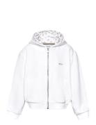 Hooded Cardigan Tops Sweatshirts & Hoodies Hoodies White BOSS