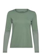 Essential Mesh Detail Long Sleeve Sport T-shirts & Tops Long-sleeved Green Casall