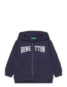 Jacket W/Hood L/S Tops Sweatshirts & Hoodies Hoodies Blue United Colors Of Benetton