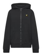 Zip Through Hoodie Tops Sweatshirts & Hoodies Hoodies Black Lyle & Scott