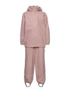 Basic Rainwear Set -Recycle Pu Outerwear Rainwear Rainwear Sets Pink CeLaVi