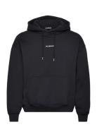 Daily Over D Hoodie Designers Sweatshirts & Hoodies Hoodies Black HAN Kjøbenhavn