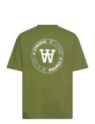 Asa Tirewall T-Shirt Gots Tops T-Kortærmet Skjorte Green Double A By Wood Wood