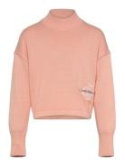 Monogram Off Placed Sweater Tops Knitwear Pullovers Pink Calvin Klein