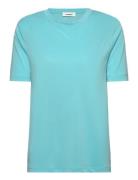 Slcolumbine Loose Fit Tee Tops T-shirts & Tops Short-sleeved Blue Soaked In Luxury