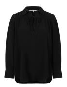 Cibelle Tunic Blouse Tops Blouses Long-sleeved Black Second Female