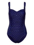 Bloom Dot Shaping Bs O Badedragt Badetøj Navy Hunkemöller