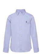 Slim Fit Cotton Oxford Shirt Tops Shirts Long-sleeved Shirts Blue Ralph Lauren Kids