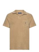 Rec Lw Cotton Terry-Ssl-Knt Tops Polos Short-sleeved Beige Polo Ralph Lauren