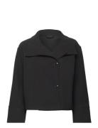 Short Felt Jacket Outerwear Jackets Light-summer Jacket Black Gina Tricot