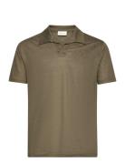 Linen Ss Polo Tops Polos Short-sleeved Khaki Green GANT