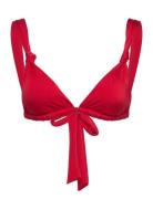 Wide Strap Bikini Top Swimwear Bikinis Bikini Tops Triangle Bikinitops Red Gina Tricot