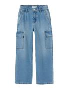 Nkfrose Hw Wide Cargo Jeans 6190-Bs Noos Bottoms Jeans Wide Jeans Blue Name It