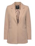 Vmsara Ls Loose Long Single Blazer Boo Blazers Single Breasted Blazers Beige Vero Moda