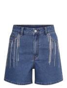 Yasconnelly Hw Fringe Shorts S.- Fest Bottoms Shorts Denim Shorts Blue YAS