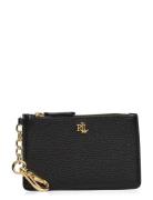 Pebbled Leather Zip Card Case Bags Card Holders & Wallets Card Holder Black Lauren Ralph Lauren