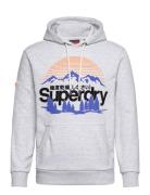 Great Outdoors Graphic Hoodie Tops Sweatshirts & Hoodies Hoodies Grey Superdry