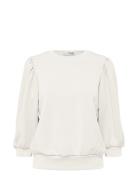 Slftenny 3/4 Sweat Top Noos Tops Sweatshirts & Hoodies Sweatshirts White Selected Femme