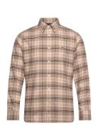 Brushed Tommy Tartan Small Shirt Tops Shirts Casual Beige Tommy Hilfiger