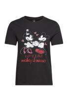 Onlmickey Life Reg S/S Valentine Top Jrs Tops T-shirts & Tops Short-sleeved Black ONLY