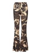 Trousers - Flower Print Bottoms Trousers Flared Multi/patterned Barbara Kristoffersen By Rosemunde