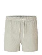 Slhcooper-Seersucker Swimshorts Bottoms Shorts Casual Green Selected Homme