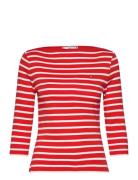 New Cody Slim Boat-Nk 3/4Slv Tops T-shirts & Tops Long-sleeved Red Tommy Hilfiger