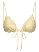 Soft Flounce Triangle Bikini Top Swimwear Bikinis Bikini Tops Triangle Bikinitops Yellow Gina Tricot