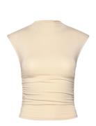 Soft Touch Funnel Neck Top Tops T-shirts & Tops Sleeveless Cream Gina Tricot