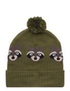 Knitted Beanie Jaquard Animal Accessories Headwear Hats Beanie Green Lindex