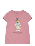 Polo Bear Cotton Jersey Tee Tops T-Kortærmet Skjorte Pink Ralph Lauren Kids