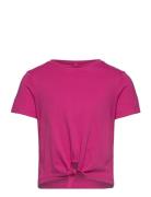 Kognew May Life S/S Knot Top Jrs Tops T-Kortærmet Skjorte Pink Kids Only