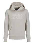 Jjecorp Logo Sweat Hood Noos Jnr Tops Sweatshirts & Hoodies Hoodies Grey Jack & J S