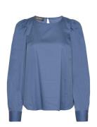 Mmgigi Blouse Tops Blouses Long-sleeved Blue MOS MOSH