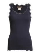 Rwbabette Sl U-Neck Long Lace Top Tops T-shirts & Tops Sleeveless Navy Rosemunde