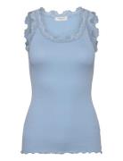 Rwbabette Sl U-Neck Long Lace Top Tops T-shirts & Tops Sleeveless Blue Rosemunde