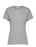 Solly Tee Solid 205 Tops T-shirts & Tops Short-sleeved Grey Samsøe Samsøe